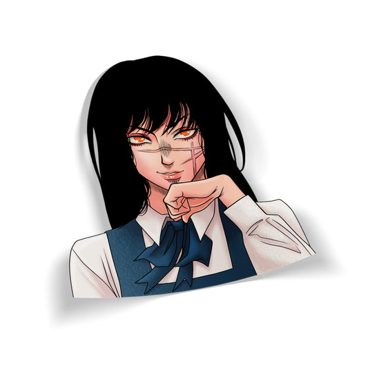 Chainsaw School Girl Devil Peeker Sticker