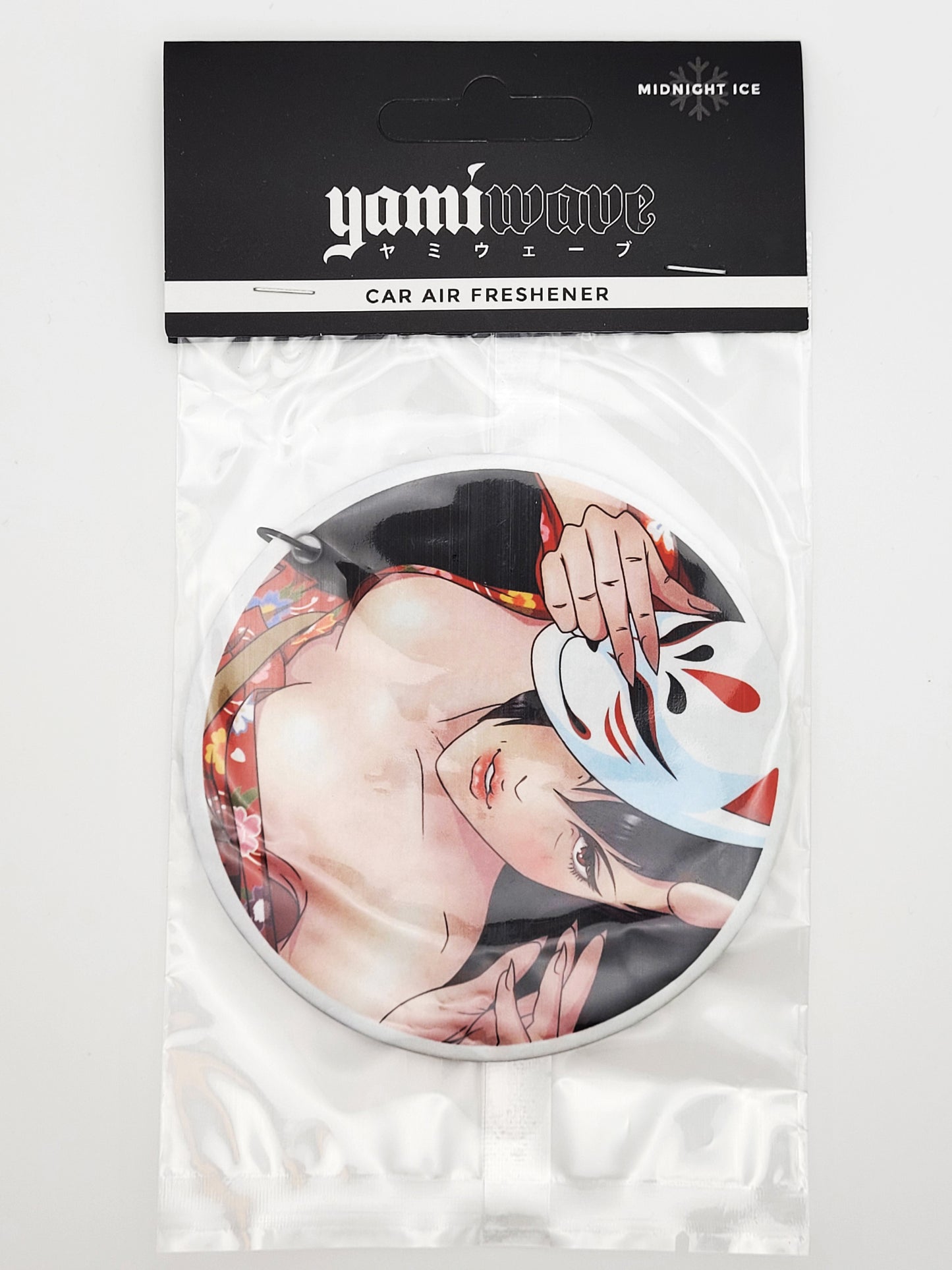 Kitsune Mask Oni Girl Pinup Midnight Ice Air Freshener